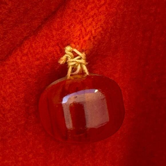 1960s Orange Wool Coat Young Elegants Double Breasted Lucite Buttons S/M Pockets - Picture 15 of 16